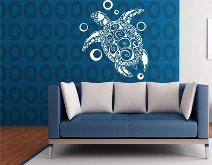 JNM DECALS STICKERS 67 cm Jnm decals Little Turtles color White Covering Area 67X58CM (Pvc Vinyl) Self Adhesive Sticker