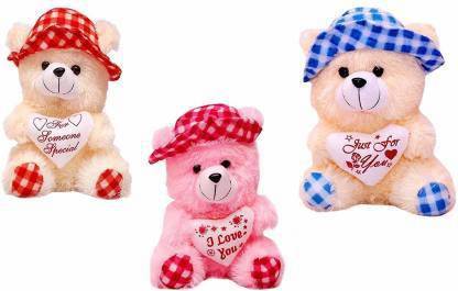 True Star Multicolor Cap Teddy Combo of 3 PC  - 30 cm