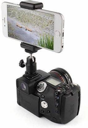 BOOSTY 1/4 Flash Hot Shoe Adapter Cradle Ball Head Ball + Phone Holder Clip Bracket Holder Mount for DSLR Phone Tripod