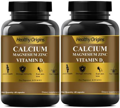 Healthy Origins Organic Calcium Complex - Best Whole Food Supplement for Bone Health (120)