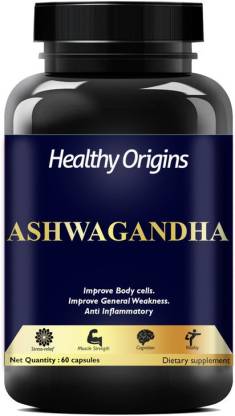 Healthy Origins 100% Pure Ashwagandha Capsules Ultra