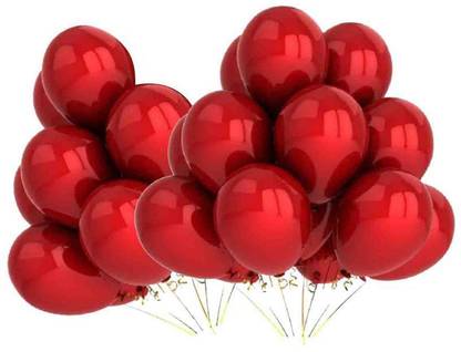 Urban Solid Pack Of 100 Baloon HD Metallic Finish Balloons for Birthday / Anniversary Party Decoration (100 Red Baloon ), Pack of 100 Balloon