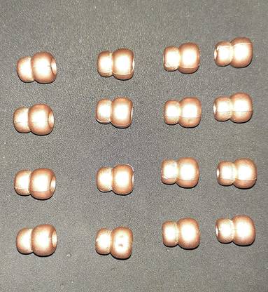 Bhavya Enterprises Copper Color 2 Holes Beads, 12 mm, Wedding Buttons, Resin Button, Imitation Pearl, Dome, Craft Buttons, Pearlescent Button Plastic Buttons