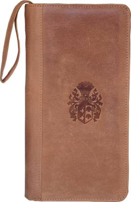 Kan Premium Quality Hunter Leather Passport Organizer/Travel Document Holder/Cheque Book Holder with 3 Passport Slots