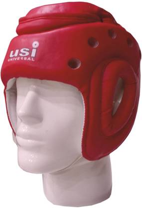 USI UNIVERSAL Martial Art Head Guard RED (616APUT) (Pack Of 1) Boxing Head Guard