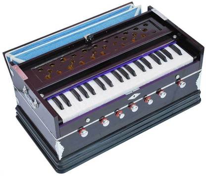 HS Internet Bass Reed & Male Reed Double Fold Bellow & 39 Keys Trading Dukan Harmonium-Peti- Octave-7 Stop Bass/Male Reed-440 Hz-Multi Fold Bellow 3.25 Octave Hand Pumped Harmonium