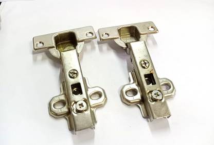 Hardware 110 Degree Full Overlay Press-in Hinge with Plate (Hinge 004) (2 pcs) Concealed Hinge