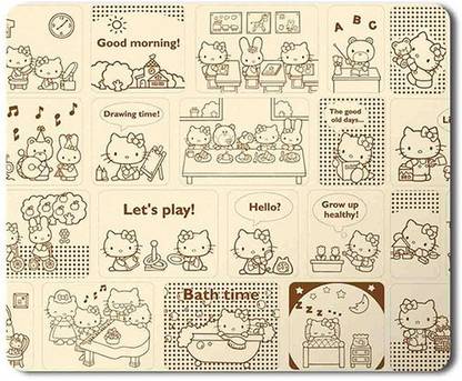 Yellow Alley Designer Hello Kitty Mouse Pad |Non-Slip technology Rubber Base Matte Finish Mouse Pad for Computer/Laptop and Friendly for all types of Mouse|Dust Free Rectangular Mouse Pad Non Slip Base Mousepad