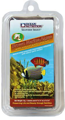 OCEAN NUTRITION Brown Marine Algae 30 gm | 10 Sheets with Free Seaweed Clip 0.03 kg Dry Adult Fish Food