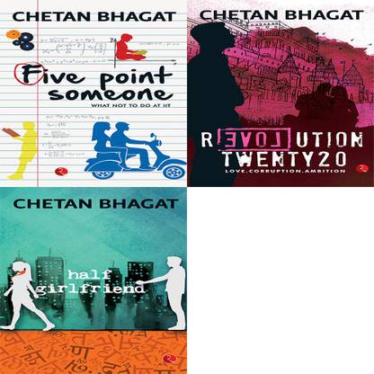 Half Girlfriend + Revolution Twenty 20: Love. Corruption. Ambition + Five Point Someone ; What Not To Do At IIT (Set Of 3 Books)