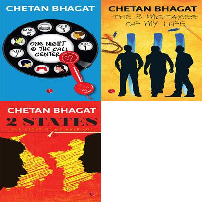 2 States: The Story Of My Marriage + The 3 Mistakes Of My Life + One Night @ The Call Centre (Set Of 3 Books)