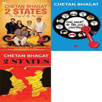 2 States: The Story Of My Marriage + One Night @ The Call Centre + 2 States The Story Of My Marriage (Set Of 3 Books)