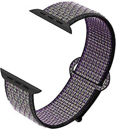 Big Wings Soft Lightweight Breathable Nylon Loop Sport Strap Band for Appe Watch Series 1 / 2 / 3 / 4 / 5 (Hyper Grape, 42/44 mm, Nylon) Smart Watch Strap