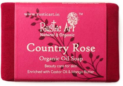 RUSTIC ART Country Rose Soap |deep cleansing| glowing skin |reduce dark circles | handmade cold pressed soap