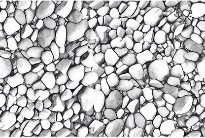 WALLDESIGN 304.8 cm White Small Pebble Stones Pattern White Wallpaper Border - 3 inch width by 10 ft length - Small Self Adhesive Sticker