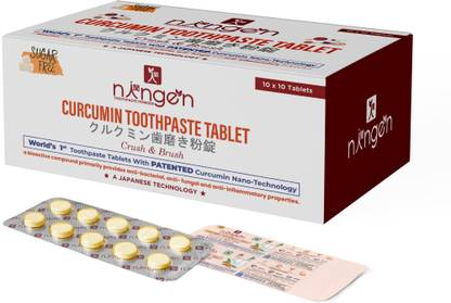 Ningen Curcumin Toothpaste Tablet (World's 1st Toothpaste Tablets With Patented Curcumin Nano-Technology) Toothpaste