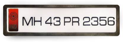 GaadiPimp Red IND Acrylic Number Plate Car Number Plate