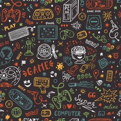 DWELLSINDIA Vinyl Gaming Multicolor Wallpaper