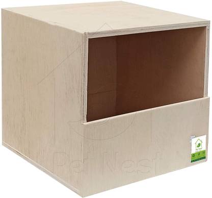 PetNest Bird Breeding House Nest Box for Pigeon House, Hornbill-Parrot-Greater Coucal-Laughing Dove-Kingfisher Garden Birds House 11x11 Inches Best Gift for Kids (Light Brown/Wood Colour) Bird House