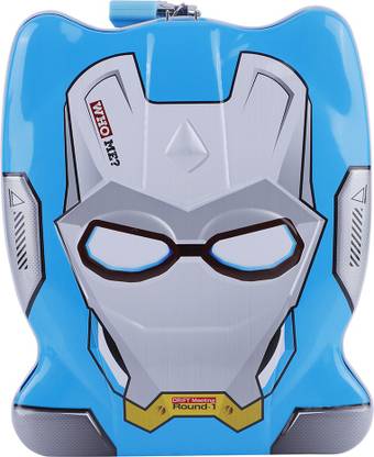 SKI Avengers Iron Man Print Metal Coin Bank Box ,Piggy Bank ,Money Saving Box for Kids with Lock and 2 Keys Best Money Save toy for kids Coin Bank