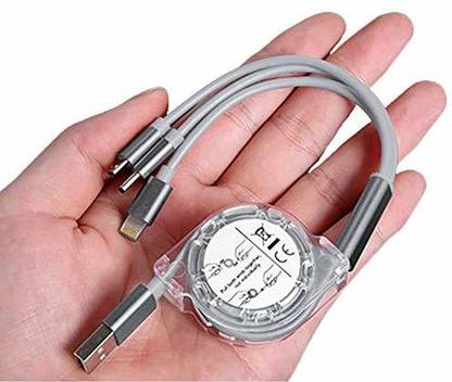 Wifton Lightning Cable 1.2 m ® XLI-67-Multi Retractable Fast Charger Cord 3A