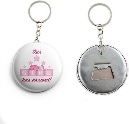 AVI Metal Keychain Our baby girl has arrived White R7002116 Key Chain