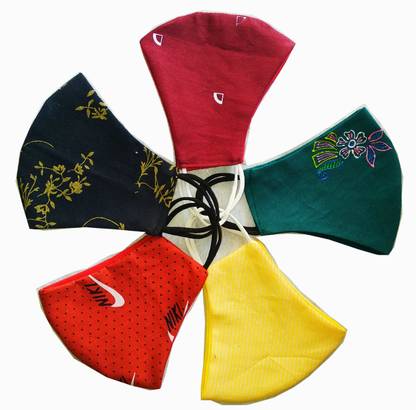 Kajal Style Washable and reusable 2 layered cotton fabric nose face cover Cloth Mask