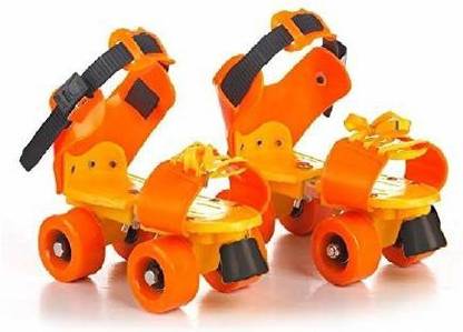 Rexmon Adjustable Size Skating For Kids/Children Quad Roller Skates - Size 4-6 UK
