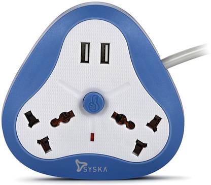 Syska Tri Power- 2 Way Power Strip 2  Socket Extension Boards