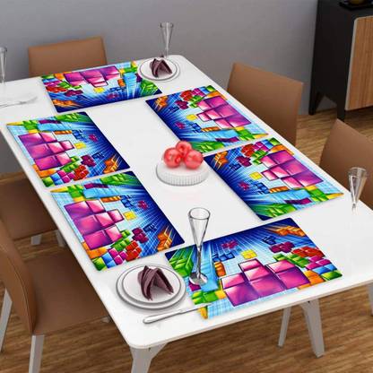 LooMantha Rectangular Pack of 6 Table Placemat