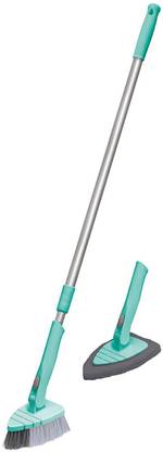 Livronic spotzero Bathroom floor Brush Scrubber Combo 180 Degree Movement With Extendable & Detachable Handle For Multipurpose Cleaning like toilet,kitchen,bathroom (Set of 1)