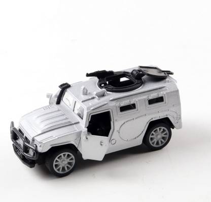 HALO NATION Mini Diecast Model Car Die-cast Hummer Jeep - Pull Back and Go Function Front Open door , Roof top open car toy 1:32 Scale Hummer Jeep Toy - Silver
