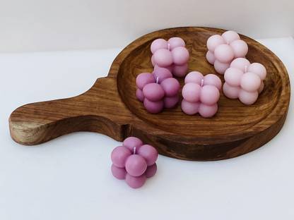 yellow petal Cloud Bubble Cube Candle, French Lavender Scented 210gm Candle