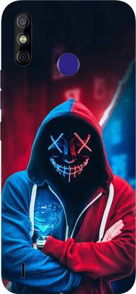 METOO Back Cover for Tecno Spark 4 Air, A MEN IN RED & SKY BLUE JACKET WITH SCARY FACE Design back cover Print : 535