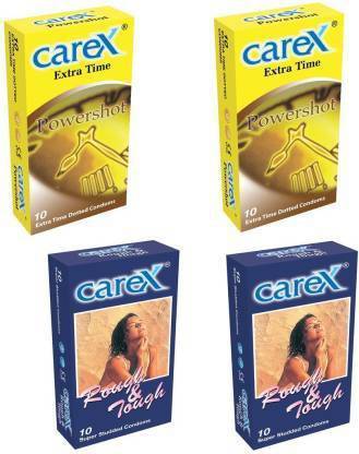 CAREX CAREX_EXTRA TIME DOTTED CONDOMS, POWERSHOT CONDOM( PACK OF 4 ) 40 PCS Condom