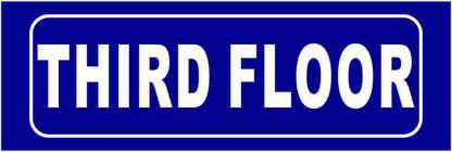 madhusigns Blue color 3mm Form sheet - Third Floor School Signboard (12" X 3") Emergency Sign