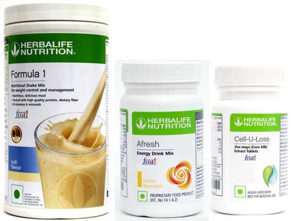HERBALIFE Formula 1 Kulfi With Cell U Loss And Afresh Energy Drink