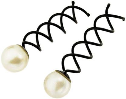 One Personal Care Attractive Artificial Pearl Inspired, Spiral Spin Screw, Twist Hair Bun Styling Hair Pin