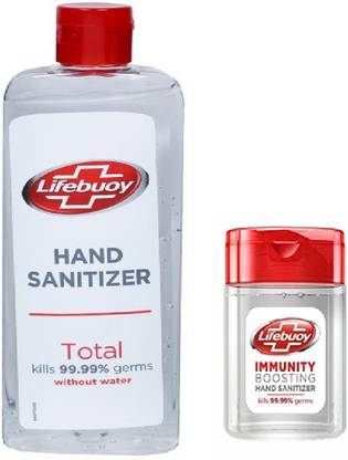 LIFEBUOY IMMUNITY BOOSTING HAND SANITIZER. ( TYPE :- TOTAL 10 ) ( MONEY SAVER COMBO OFFER ) BOTTLE - 190ML & 50ML Hand Sanitizer Bottle