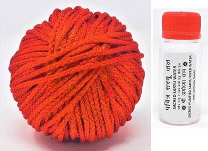 Kuhu Creations Red Mauli - Kalawa - Raksha Sutra with Ayodha Dham Saryu Jal, Red Thread 5 Meters