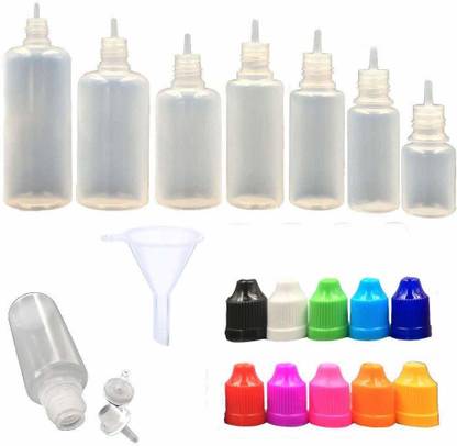 DIY Crafts 7x Bottles LDPE Plastic Liquid Water Squeezable Eye Dropper Empty Bottles For Head Bottle Mix Lot Multi Coluour Multi Sizes + 1x Funnel Laboratory Dropper Bottle