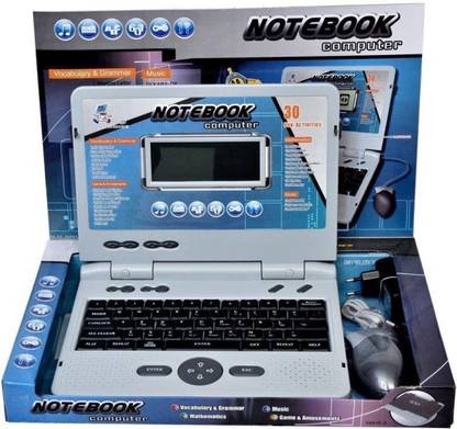 VD TOY'S EDUCATIONAL KIDS NOTEBOOK COMPUTER WITH 30 FUN ACTIVITIES (Grey)