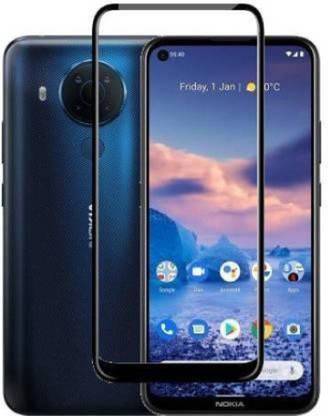 Shoppitzzo Edge To Edge Tempered Glass for Nokia 5.4, 11D, 9H Hardness, Edge to Edge, With Easy Installation Kit, Full Glue