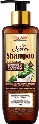 The Nile Bio Neem Anti - Dandruff Shampoo enriched with Raw Organic Margosa and Himalayan Aloe Vera - 200ML