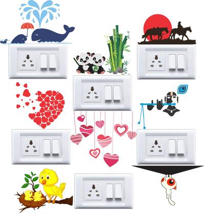 Decor hubb 25 cm Switch Board Stickers For Home Decor Self Adhesive Sticker