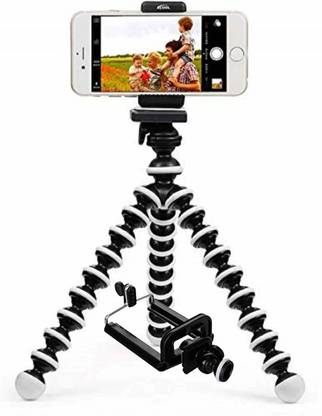 TickRight flexible, Portable & Foldable Gorilla Tripod with Mobile Clip Holder for all Cameras & Smartphones Tripod Kit