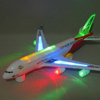 Haulsale Musical AeroPlane Airbus Bump & Go Action Toy with Sound & Light-297