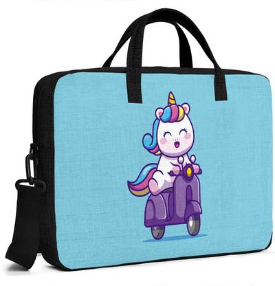 Crazy Corner Driving Cute Unicorn Printed Office Laptop Bag