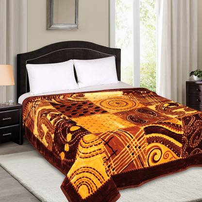 SIGNATURE Printed Double Mink Blanket for  Heavy Winter