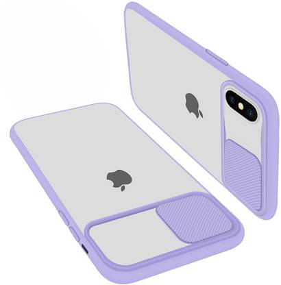 VONZEE Back Cover for iPhone X Slide Cover Camera Lens Protector Matte Translucent & Soft Edges Case Cover